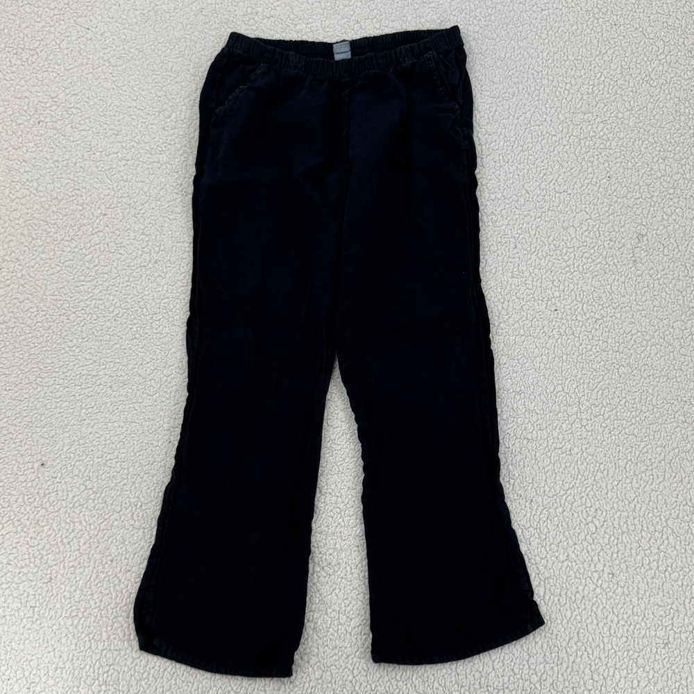 Match Point Linen Pants Size M Elastic Waist Crop USA Lagenlook Boho Minimalist